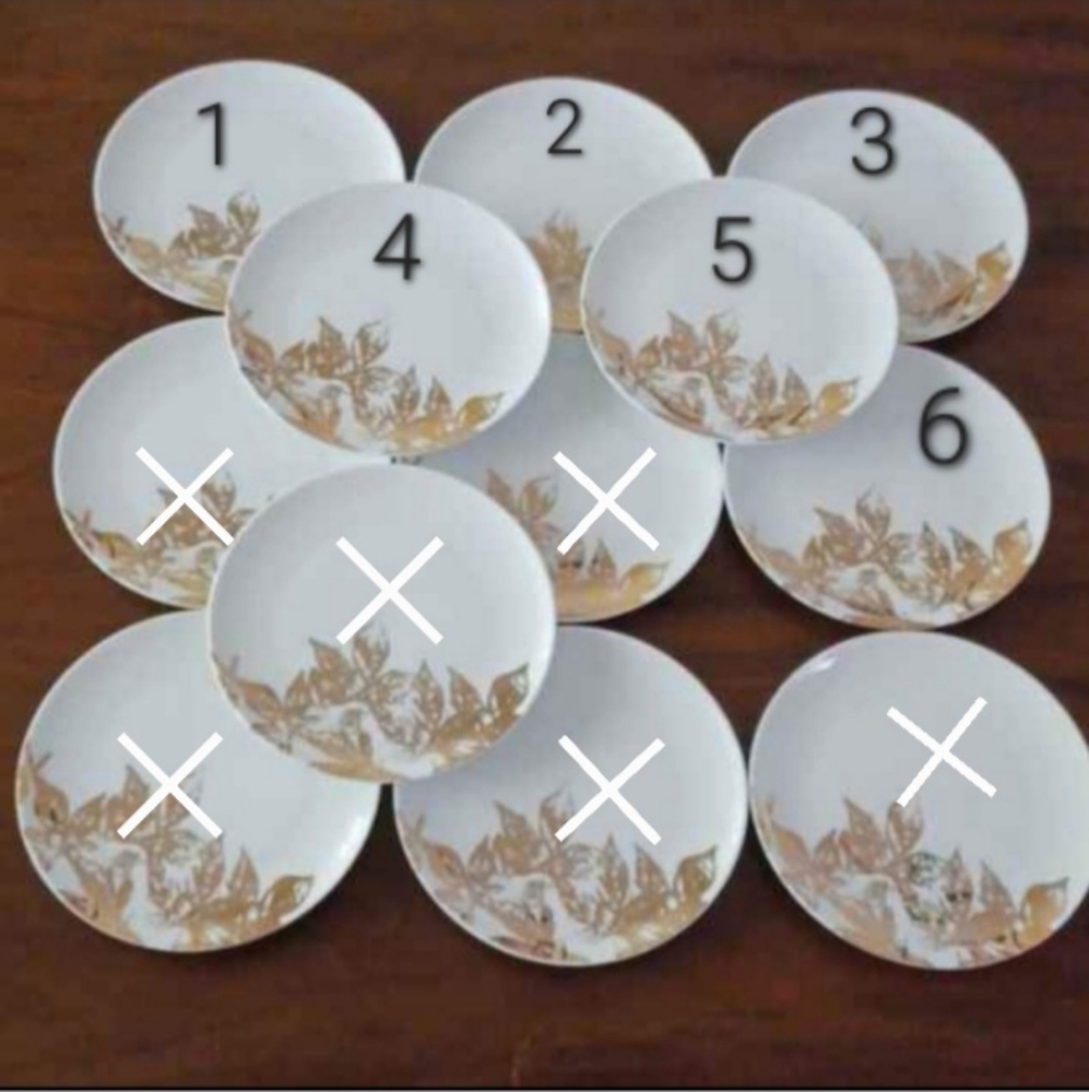 *RESERVED* SET of 6 - Pier 1 'Gilded Harvest' Porcelain Salad Plates